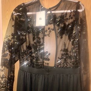 Lace long black dress